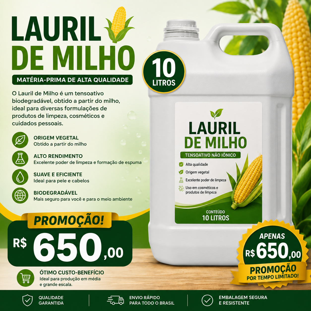 Lauril de Milho – 10 Litros | Promoção R$ 650,00